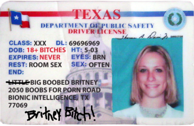 Big Boobed Texas Model Britney's Driver's License Scan